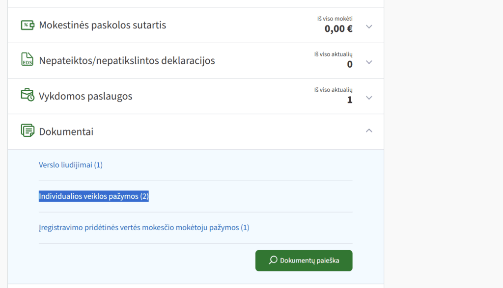 manovmi dokumentai kur rasti individualios veiklos pazyma