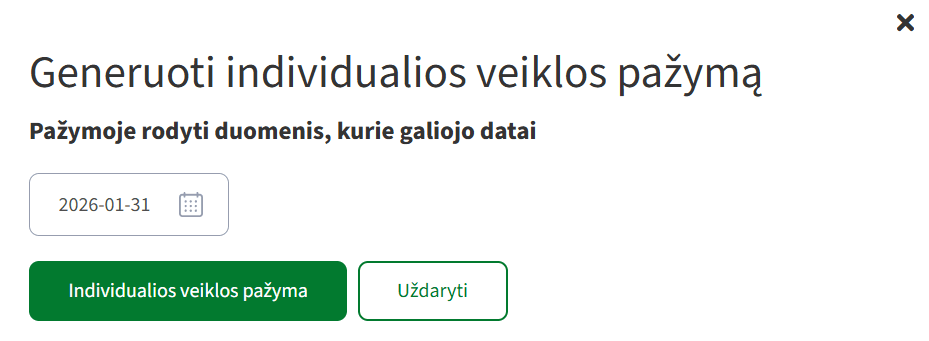 manovmi generuoti individualios veiklos pazyma