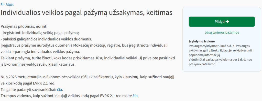 manovmi individualia veikla pagal pazyma pildyti