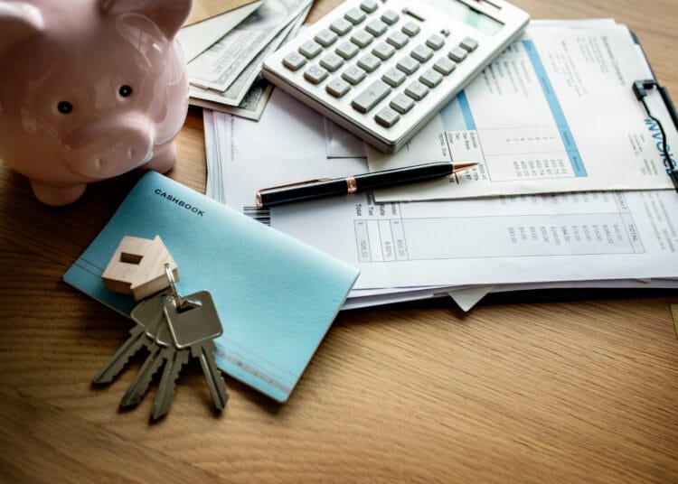 Nekilnojamojo turto koncepcijos plokščias išdėstymas paskola